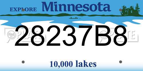 28237B8 Minnesota License Plate