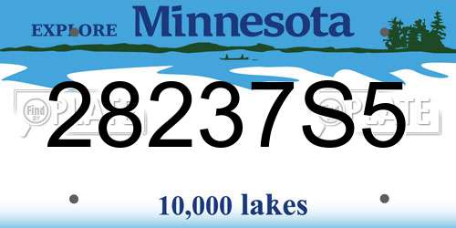 28237S5 Minnesota License Plate