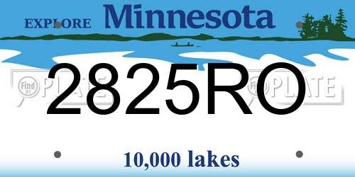 2825RO Minnesota License Plate