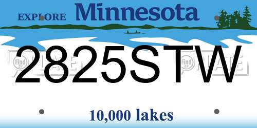 2825STW Minnesota License Plate