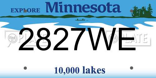 2827WE Minnesota License Plate
