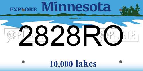 2828RO Minnesota License Plate