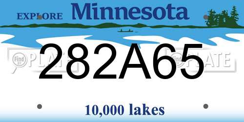 282A65 Minnesota License Plate