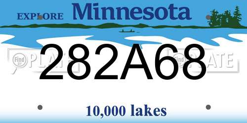 282A68 Minnesota License Plate