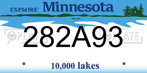 282A93 Minnesota License Plate