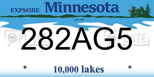 282AG5 Minnesota License Plate