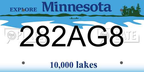 282AG8 Minnesota License Plate