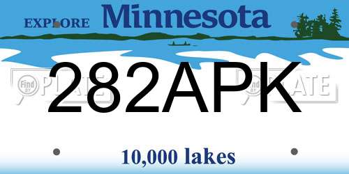 282APK Minnesota License Plate