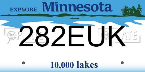 282EUK Minnesota License Plate