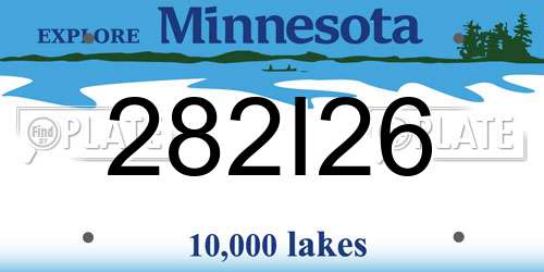 282I26 Minnesota License Plate