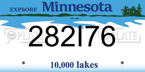 282I76 Minnesota License Plate
