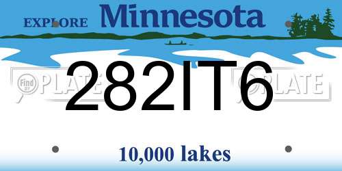 282IT6 Minnesota License Plate
