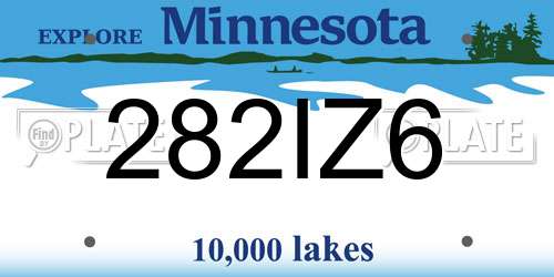 282IZ6 Minnesota License Plate