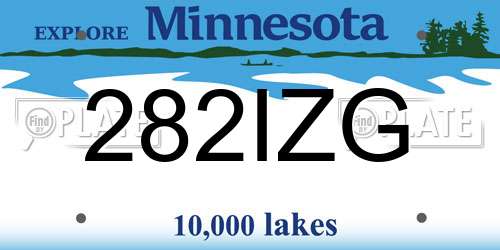 282IZG Minnesota License Plate