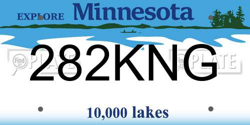 282KNG Minnesota License Plate