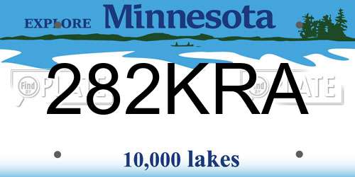282KRA Minnesota License Plate