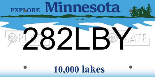282LBY Minnesota License Plate