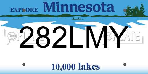 282LMY Minnesota License Plate