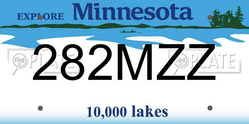 282MZZ Minnesota License Plate