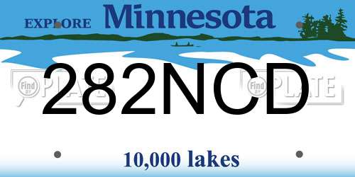 282NCD Minnesota License Plate