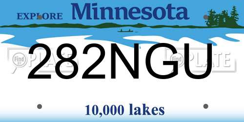 282NGU Minnesota License Plate