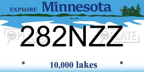 282NZZ Minnesota License Plate