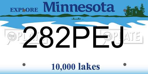 282PEJ Minnesota License Plate