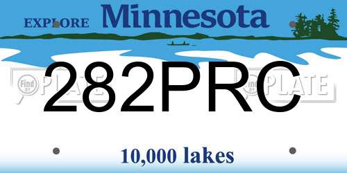 282PRC Minnesota License Plate