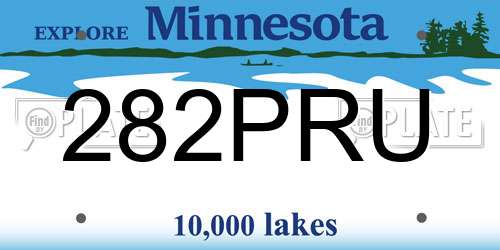 282PRU Minnesota License Plate