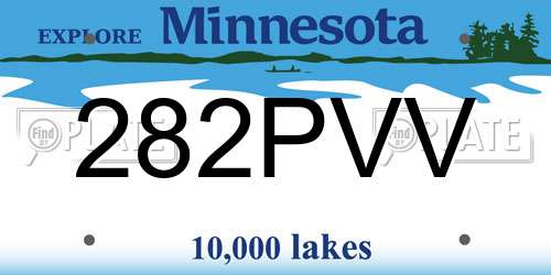 282PVV Minnesota License Plate