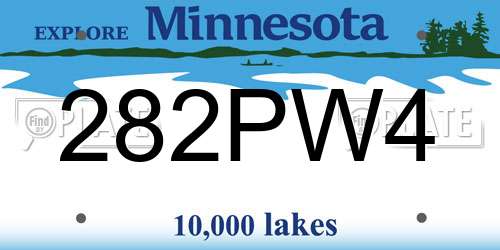 282PW4 Minnesota License Plate