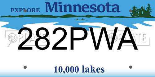 282PWA Minnesota License Plate