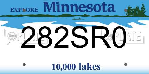 282SR0 Minnesota License Plate