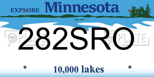 282SRO Minnesota License Plate