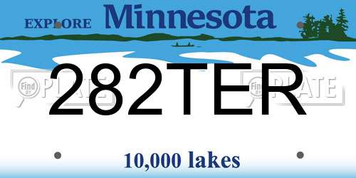 282TER Minnesota License Plate