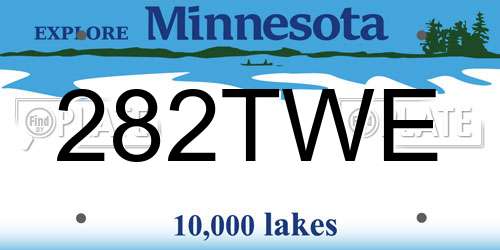 282TWE Minnesota License Plate