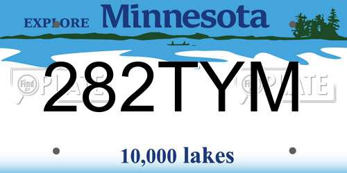 282TYM Minnesota License Plate