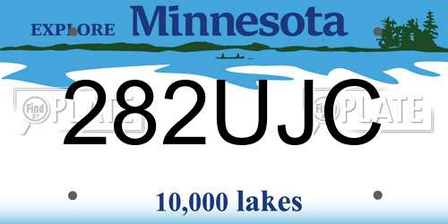 282UJC Minnesota License Plate