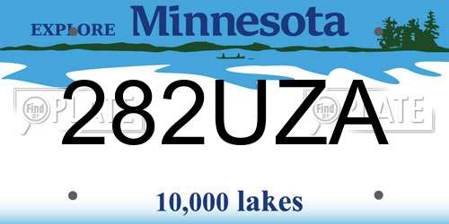 282UZA Minnesota License Plate
