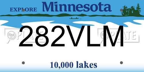282VLM Minnesota License Plate
