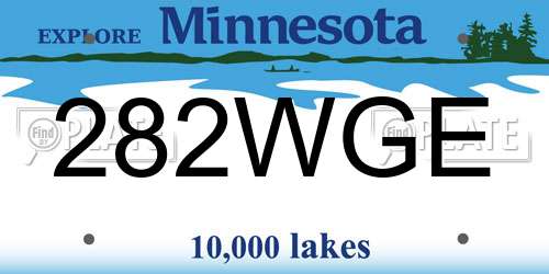282WGE Minnesota License Plate