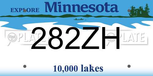 282ZH Minnesota License Plate