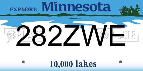 282ZWE Minnesota License Plate