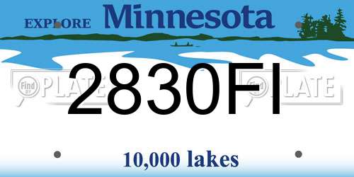 2830FI Minnesota License Plate