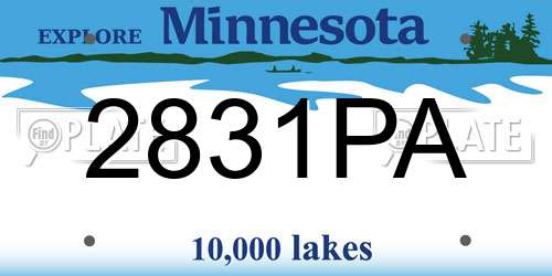 2831PA Minnesota License Plate