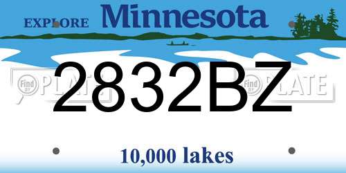 2832BZ Minnesota License Plate