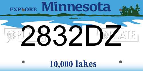 2832DZ Minnesota License Plate