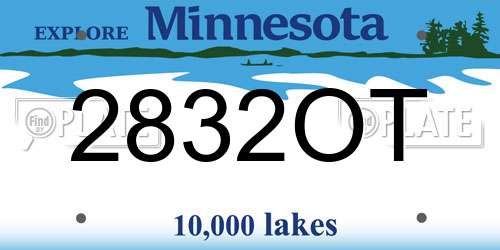 2832OT Minnesota License Plate