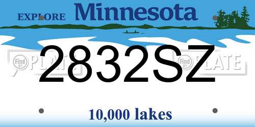 2832SZ Minnesota License Plate