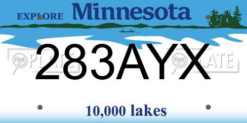 283AYX Minnesota License Plate
